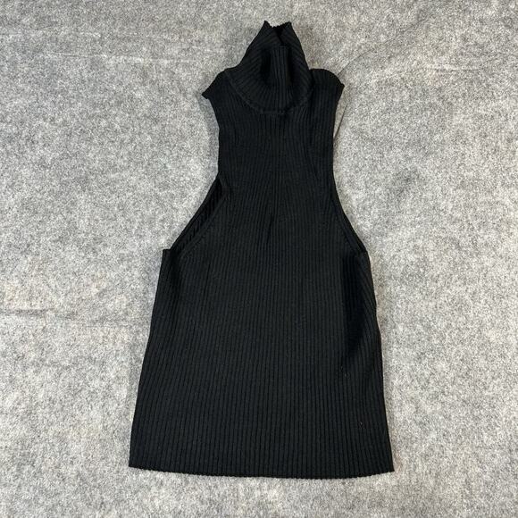Anthropologie Pilcro High Neck Ribbed Knit Tank Sweater Womens Small Black - Picture 1 of 7